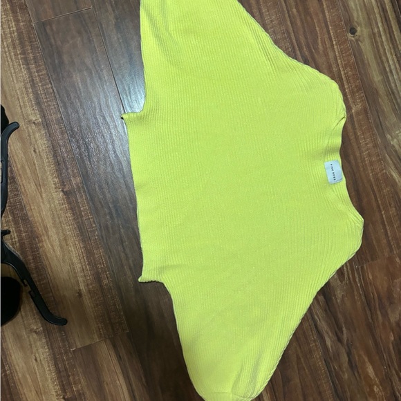 Pink rose, butter  yellow, small, trapped, oversized rib, wide sleeve sweater - Picture 7 of 7